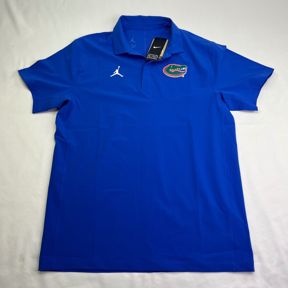 Jordan Polo Shirt Florida Gators Blue Short Sleeve Jumpman Logo, New With Tags